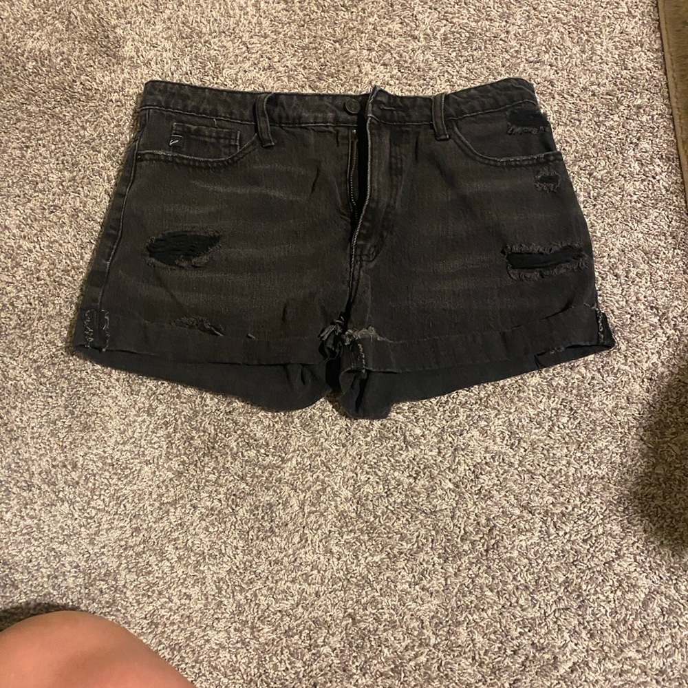 KanCan Black Distressed Jean Shorts